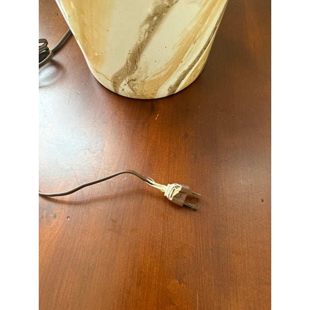 Ceramic Mid -Century Modern Hand Painted Table Lamps - A Pair For Sale - Image 7 of 15