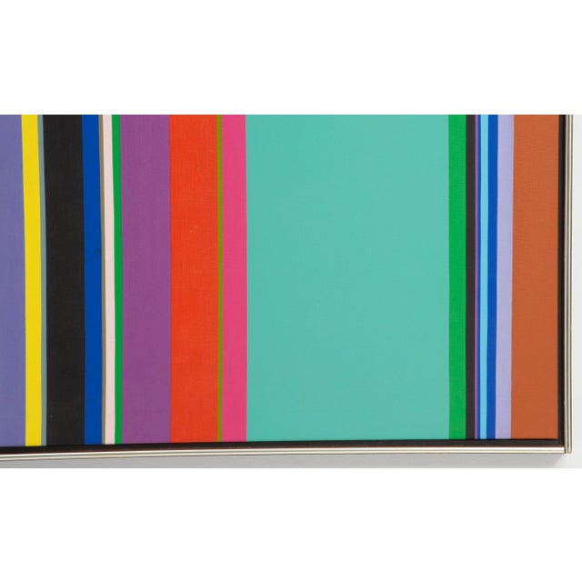 Jay Rosenblum Purple's Choice 42" X 26" Acrylic Painting Visual Stripe Motif Hard-Edge Flat Curtain Forms 1970 For Sale In Philadelphia - Image 6 of 12