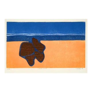 1973 Roger Martin Pebble Beach Woodcut For Sale