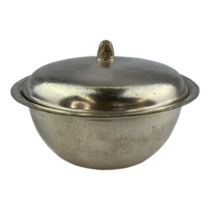 1960s Silverplate Metal Serving Bowl With Lid