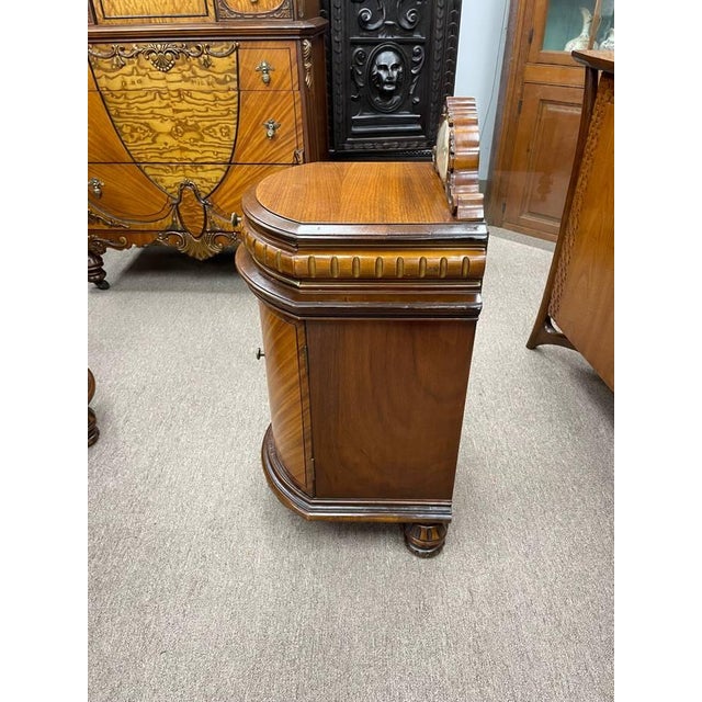 Up for sale is a beautiful rounded nighstand that is part of a 5 piece bedroom set from roughly the late 1930's. This set...