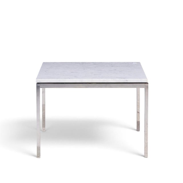 Metal Florence Knoll Mid Century Chrome and Marble Top Side Tables - Pair For Sale - Image 7 of 11