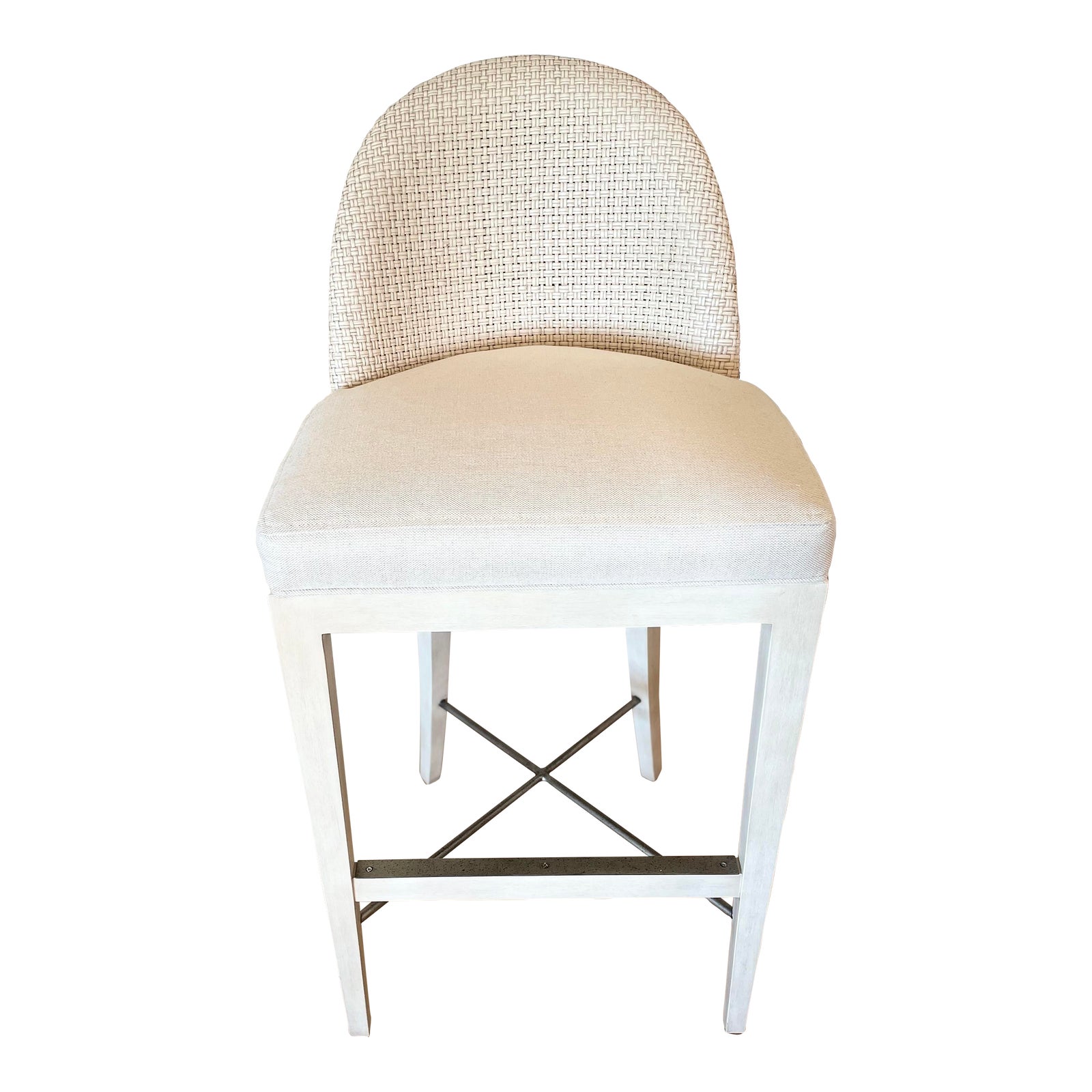 New Century Tybee Coastal Rattan and Bleached Mahogany Bar Stool - 3 ...