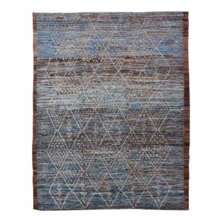 Modern Tribal Wool Hand Knotted Rug by Keivan Woven Arts 6'10 X 9'2 For Sale