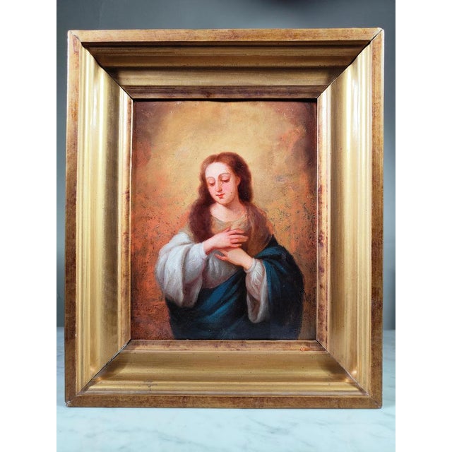 17th Century Virgin Mary, Oil on Copper, 17th Century, Framed For Sale - Image 5 of 13