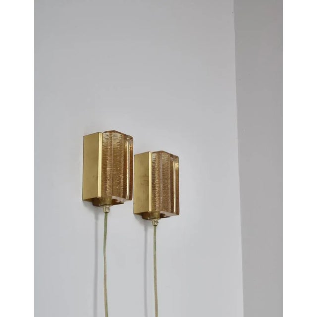 Modern Aladdin in Brass and Glass Danish Vitrika Wall Sconces, 1970s, Set of 2 For Sale - Image 3 of 10