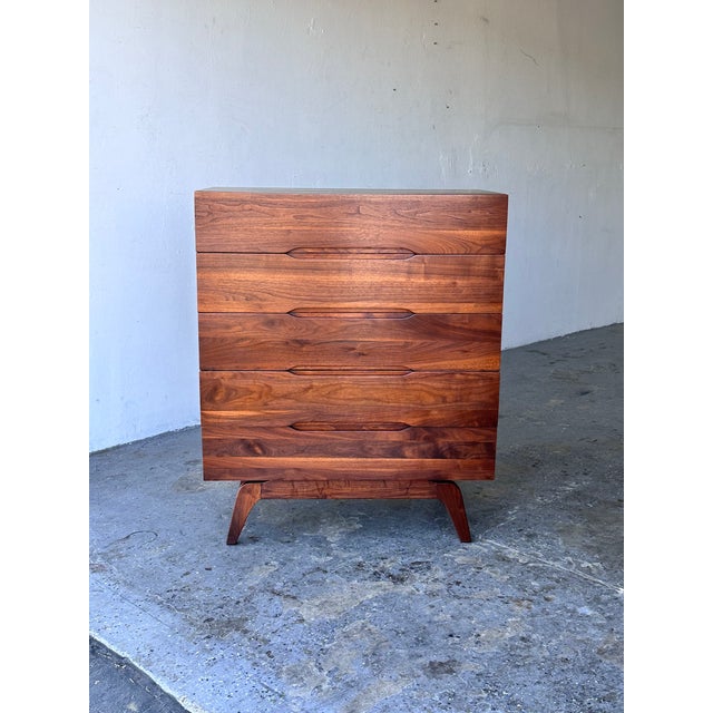 Arne Vodder In the Style Arne Vodder Solid Walnut Chest or Highboy, Mid Century 1960/50’s For Sale - Image 4 of 9