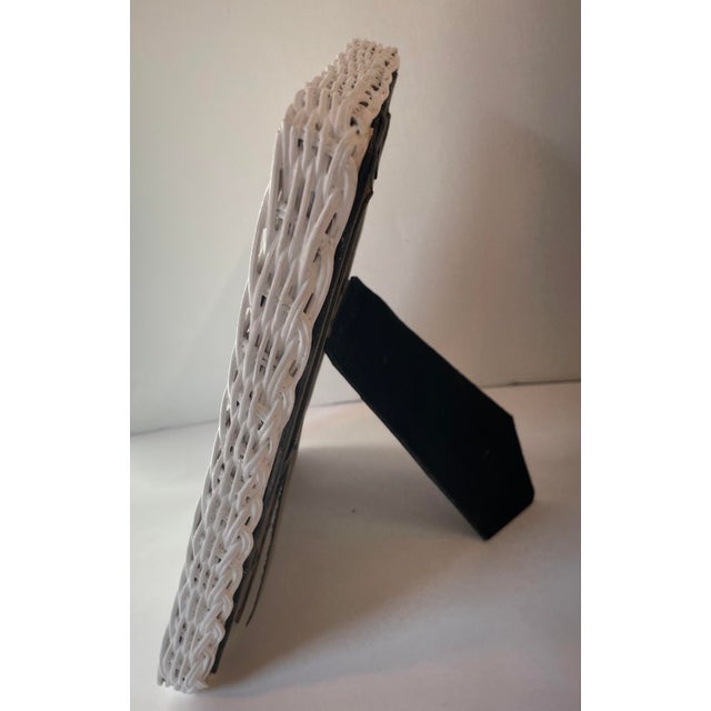 Vintage White Wicker Picture Frame | Chairish