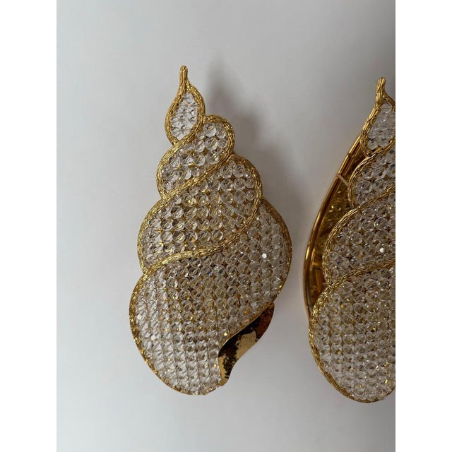 Golden Jewel Water Snail Wall Lights, 1960s, Set of 2 For Sale - Image 4 of 18