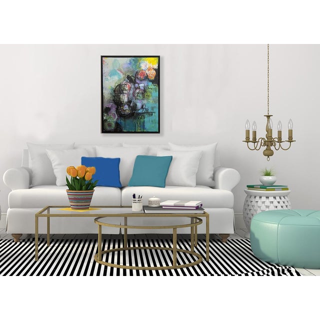 Electric Garden Abstract Painting, Framed For Sale In Washington DC - Image 6 of 9