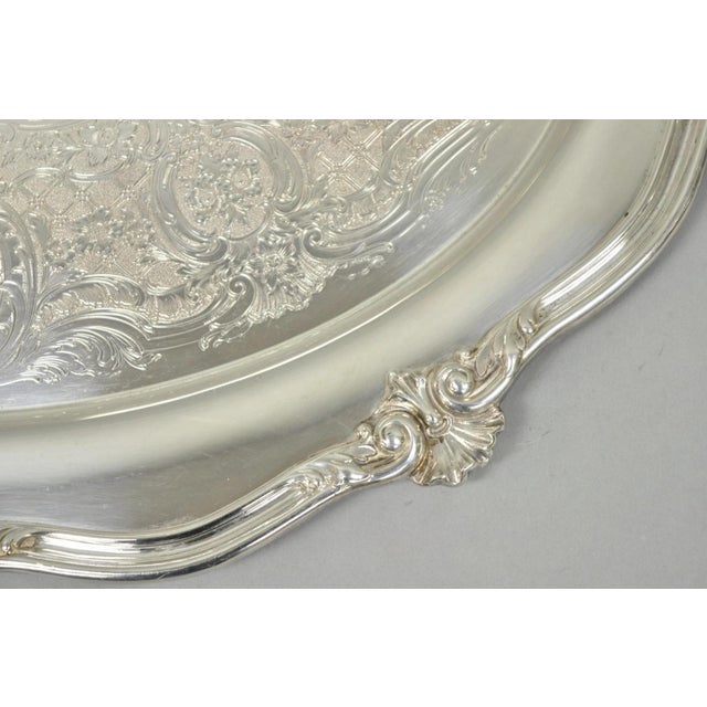 Vintage Reed & Barton 05600 Regent Victorian Silver Plated Serving Platter Tray For Sale - Image 9 of 13
