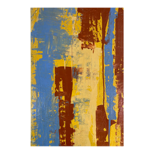 Large Abstract Expressionist Painting by John Frates, Florida, Blue Yellow Red
