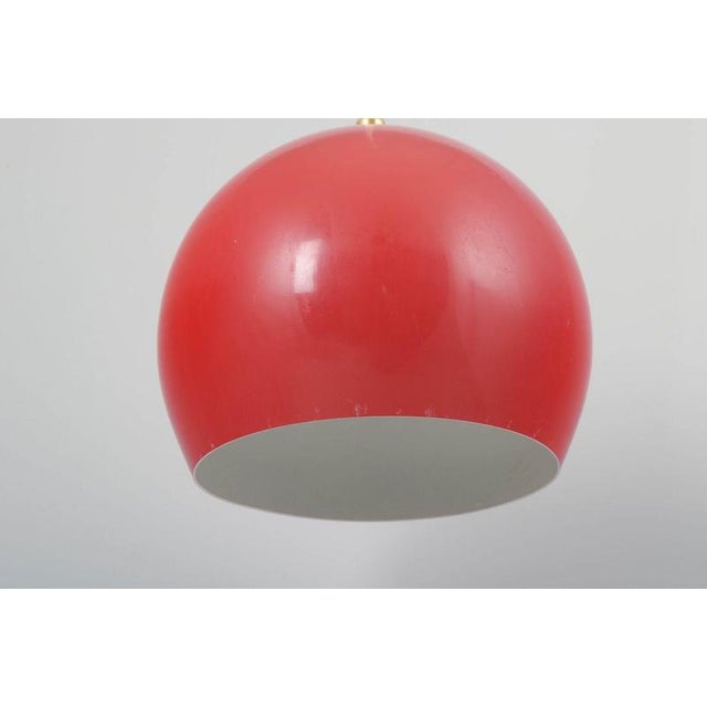 Topan Pendant Lamp in Red Lacquered Metal by Verner Panton for Louis Poulsen, 1960s For Sale - Image 3 of 5