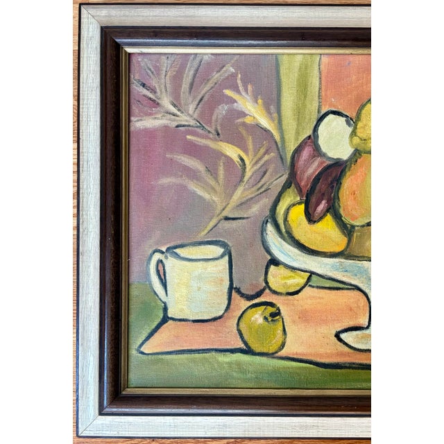 Mid 20th Century Post Impressionist Mid Century Still Life Oil Painting, Framed For Sale - Image 4 of 8