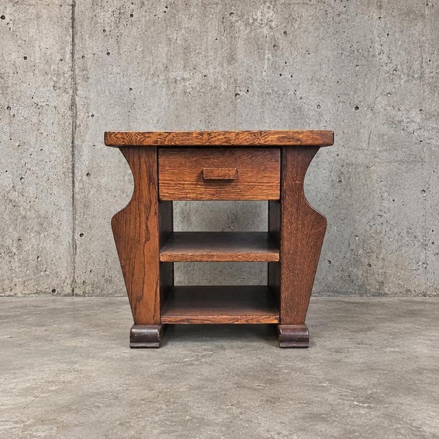 Vintage Brown Nightstands in Oak, Set of 2 For Sale - Image 11 of 15