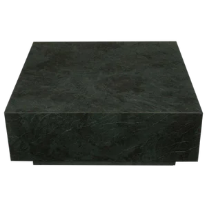 Floating Square Coffee Table in Green and Black Slatelike Material