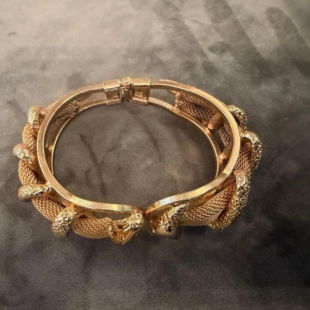 Metal 21st Century High Quality Costume Jewelry Italian Snake Bangle Bracelet For Sale - Image 7 of 14