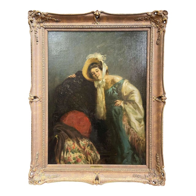 Early 20th Century Hungarian Framed Oil on Canvas Painting by Vilmos Nagy For Sale
