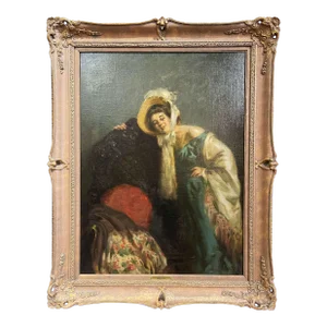 Early 20th Century Hungarian Framed Oil on Canvas Painting by Vilmos Nagy