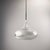1970s glass pendant lamp by Doria, Germany Shade made of hand-blown clear glass with a white spiral and air bubbles. Cable...