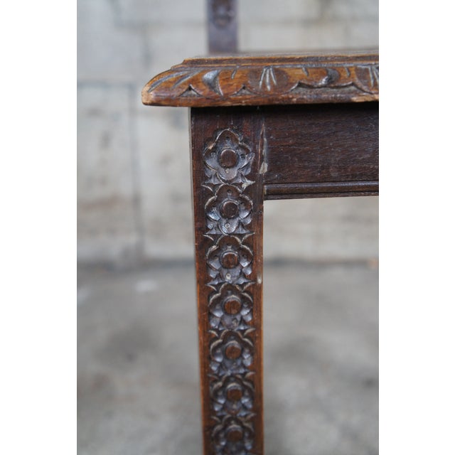 Wood Antique 19th Century French Breton Brittany Figural Carved Chestnut Dining Chairs - Set of 6 For Sale - Image 7 of 12
