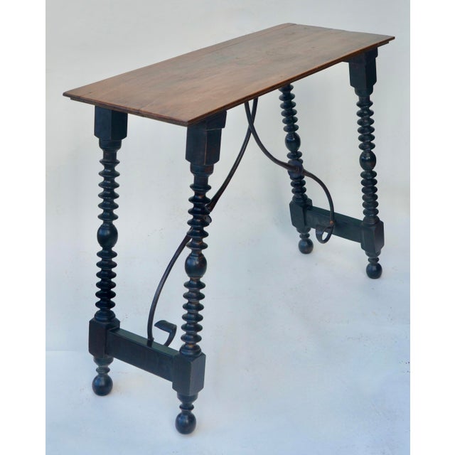 19th Century Spanish Walnut Iron Console Table For Sale - Image 10 of 10