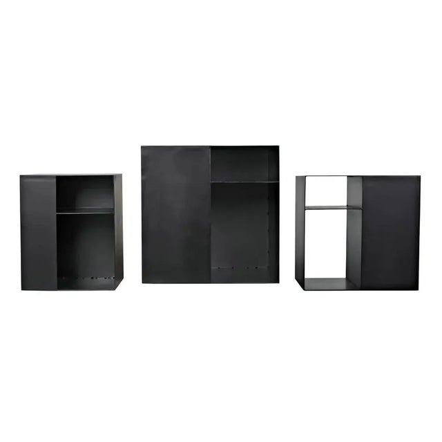 Masterfully minimalistic, these sleek Gropius cubes are handcrafted with industrial steel and finished in matte black.