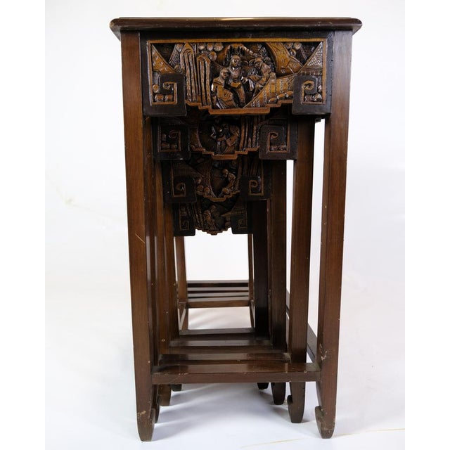 1930s Chinese Side Tables in Mahogany, 1930s, Set of 4 For Sale - Image 5 of 9
