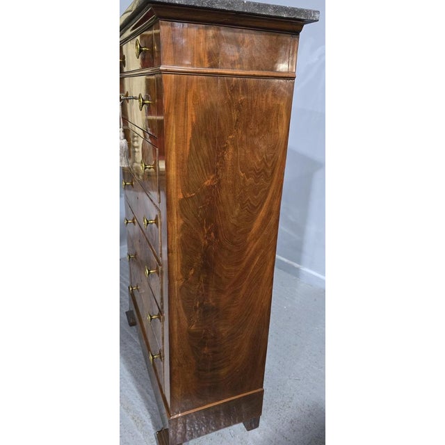 Tall French Chest of Drawers in Mahogany, 1880 For Sale - Image 15 of 18