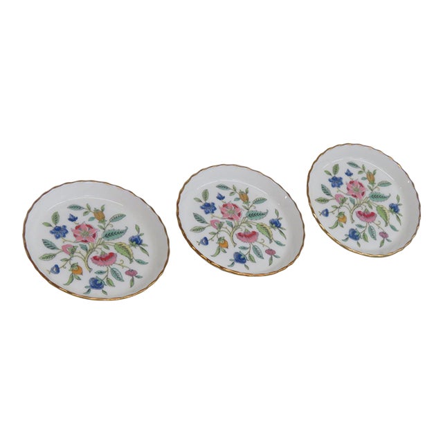 Minton Haddon Hall Bone China Trinket Dish 3pc Set John Wadsworth Coasters 4901b For Sale