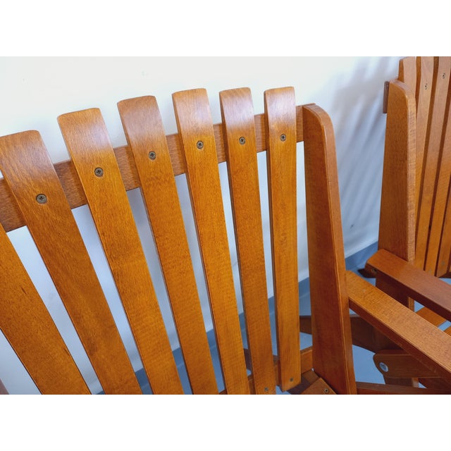 Vintage Beechwood Garden Armchairs, 1960s, Set of 4 For Sale - Image 16 of 18