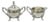 Vintage Sheridan Victorian Silver Plated Footed Lidded Sugar Bowl & Creamer Set For Sale