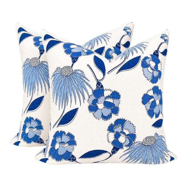 Schumacher "Bouquet Toss" 24" X 24" Pillow Pair For Sale