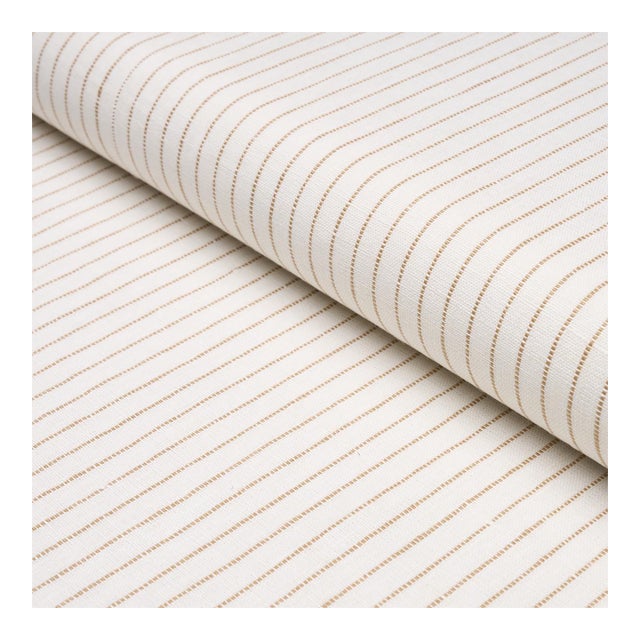 Sample - Schumacher Theo Stripe Fabric in Neutral For Sale