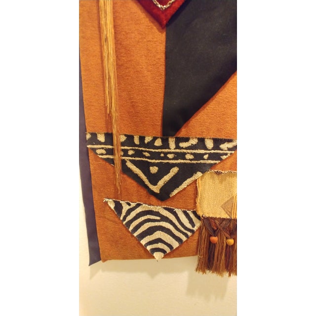 Wood Masai Fabric Hanging Art For Sale - Image 7 of 8