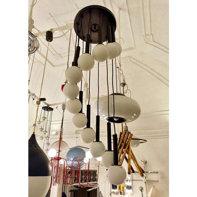 Metal 12-Light Tubular Cascade Light, 1970s For Sale - Image 7 of 9