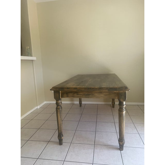 2020s Hand-Refinished Solid Wood Farmhouse Table - Timeless Rustic Charm For Sale - Image 5 of 11