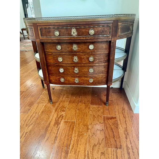 Early 20th Century Early 20th Century Louis Xvi Style Mahogany Demilune Console Desserte For Sale - Image 5 of 12