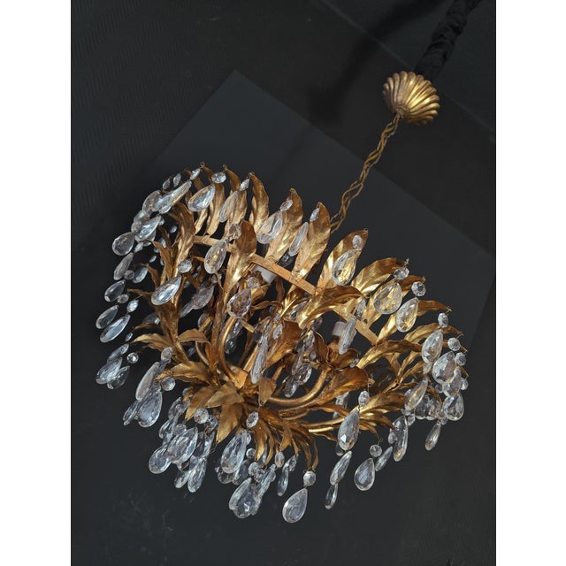 Gold Vintage Italian Chandelier from Banci Firence For Sale - Image 8 of 10