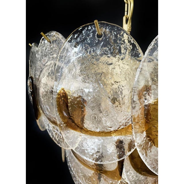 Murano Chandelier with 41 Lattimo Amber Glasses by Mazzega, 1979 For Sale - Image 10 of 17