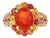 4.29 Carat Oval Cut Fire Opal Sapphire Diamond Yellow Gold Cocktail Ring Size 7 For Sale