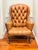 Brown Antique Georgian Leather Wing Chair For Sale - Image 8 of 8