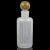 Beautiful vintage Murano hand blown white ribbons Italian art glass vanity perfume bottle with gold flecks. Documented to...
