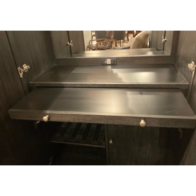 Klausner Modern Cerused Black Oak Finished Bar Cabinet For Sale - Image 9 of 10