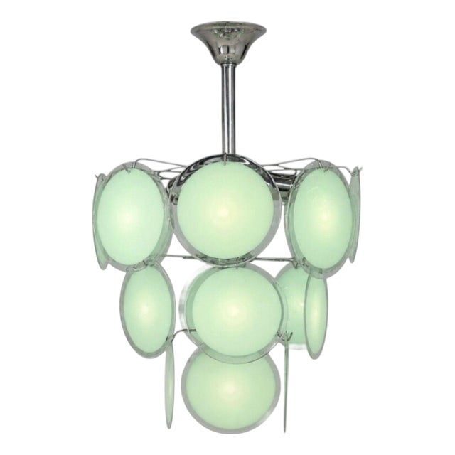 Mid-Century Modern, Mint Green Murano Glass, Pendant Light, 1960s For Sale