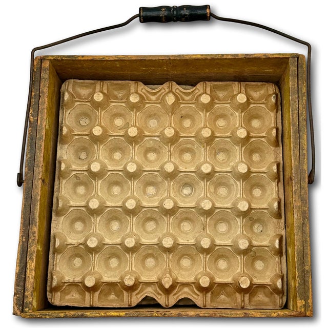 Wonderfully Rustic & Unusual Antique Patent 1897 Americana Wood Egg Carrier Crate With Maker & Clothier Advertising For Sale - Image 14 of 18