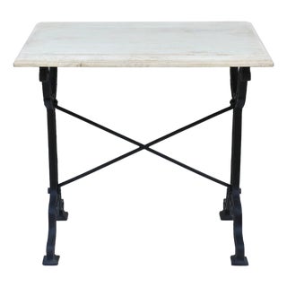 Matthew Izzo Home Avignon Lightly Distressed Whitewashed Oak and Cast Iron Bistro Table - Rectangular For Sale