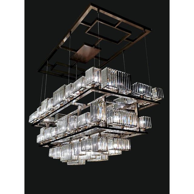 Contemporary Collection Labirinto Chandelier in Metal and Crystal by Jago For Sale - Image 3 of 13