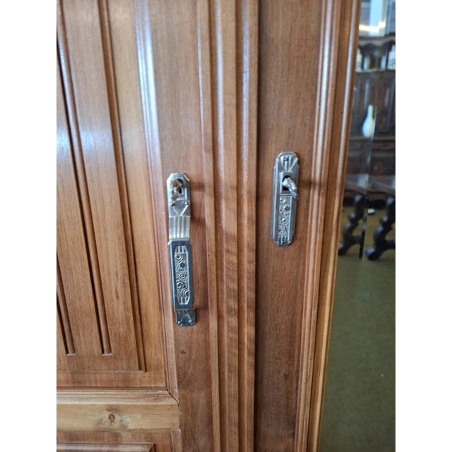 Louis XVI Wardrobe in Walnut Wood For Sale - Image 3 of 9