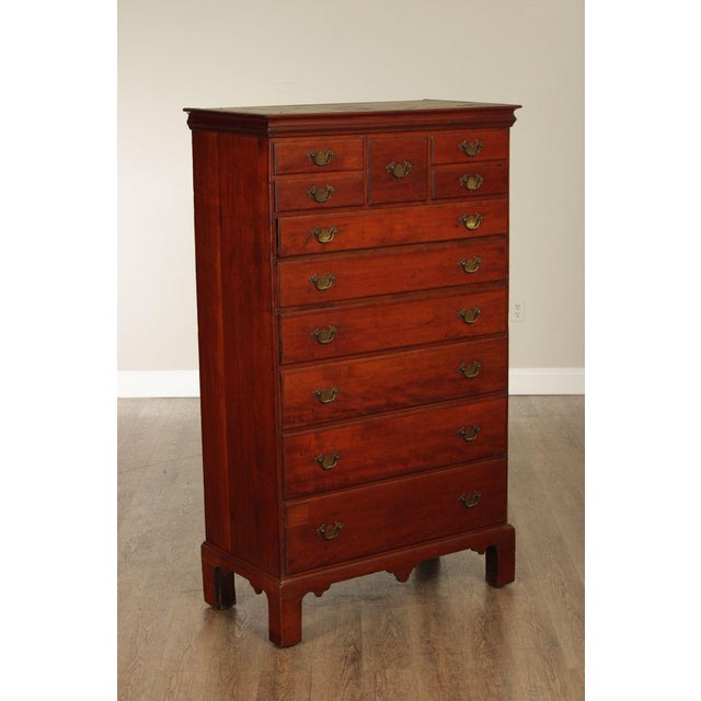 High Quality American Made Antique Chippendale Style Tall Chest Of Drawers Constructed From Solid Cherry. This Chest...
